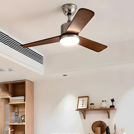 42"/52" Walnut Wood LED Ceiling Fan with Remote – 6 Speeds &amp; 3 Color Modes