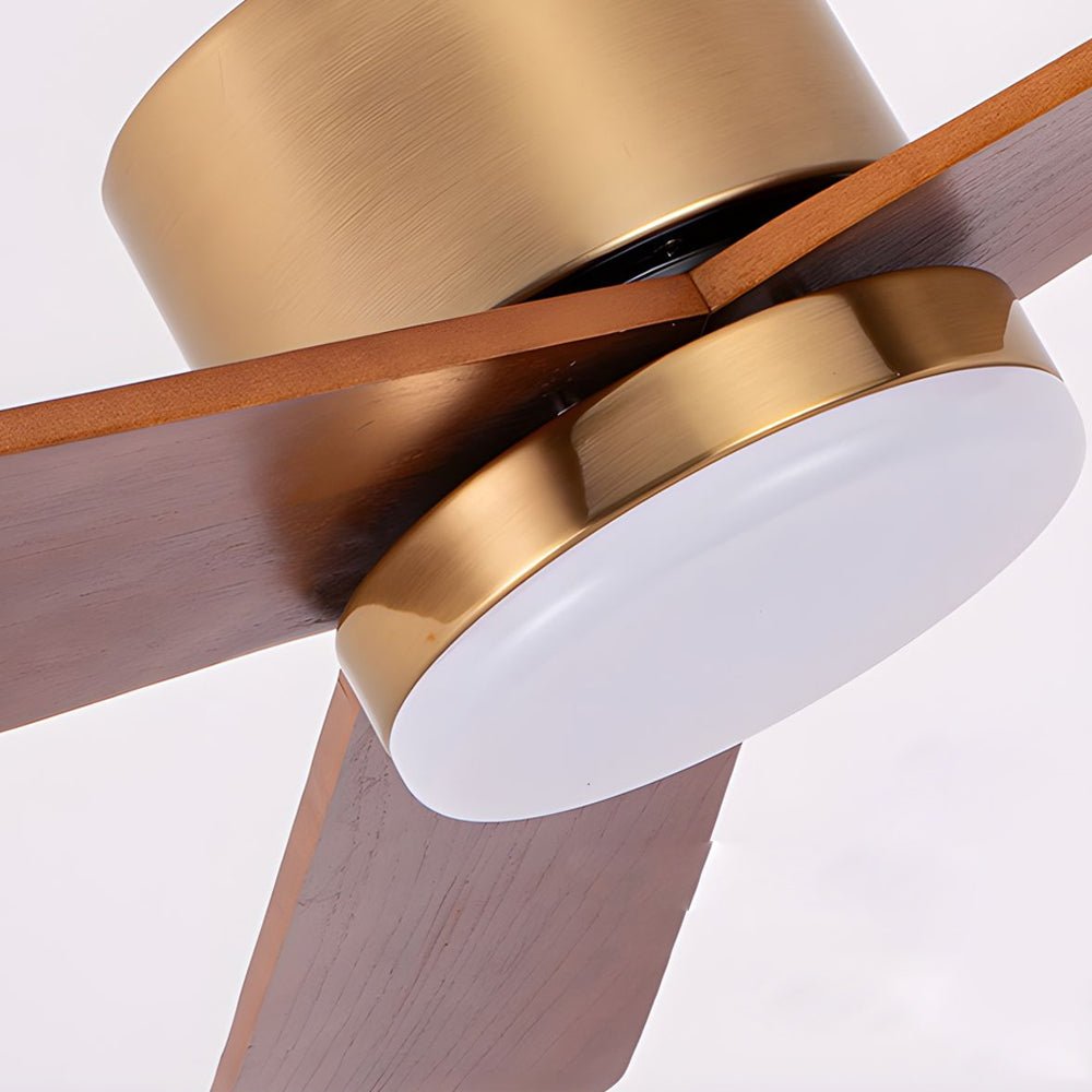 42"/52" Walnut Wood LED Ceiling Fan with Remote – 6 Speeds &amp; 3 Color Modes