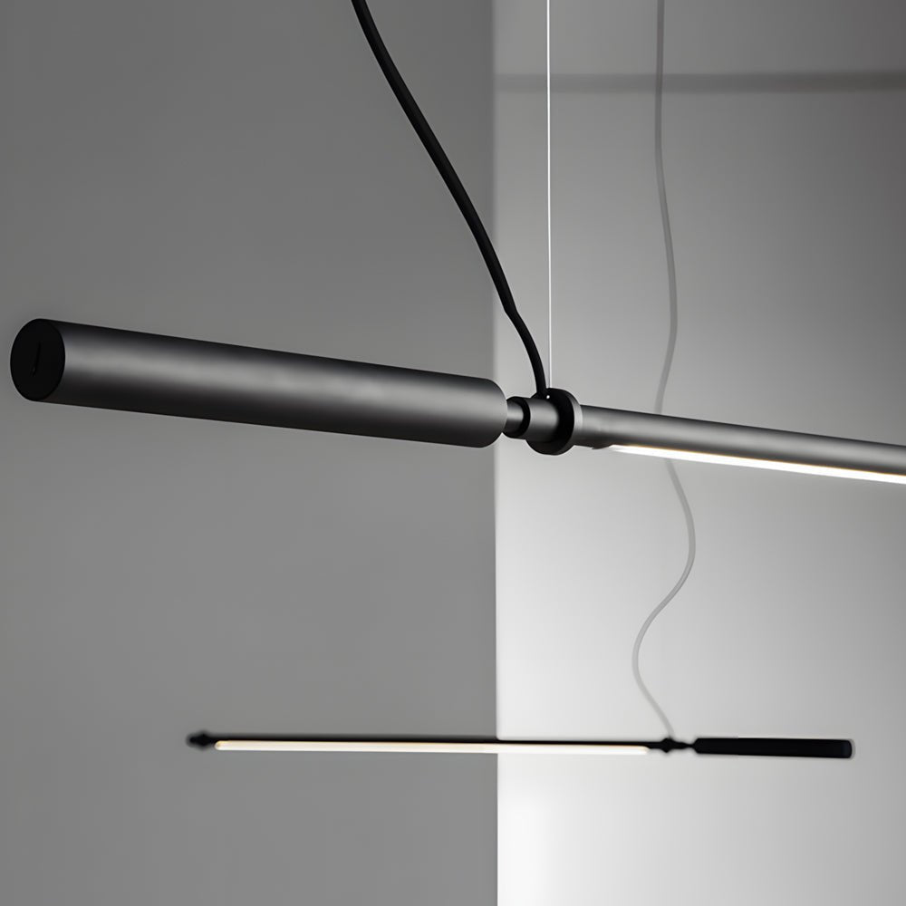 Minimalist Black Acrylic Linear LED Pendant Light – 47.2"