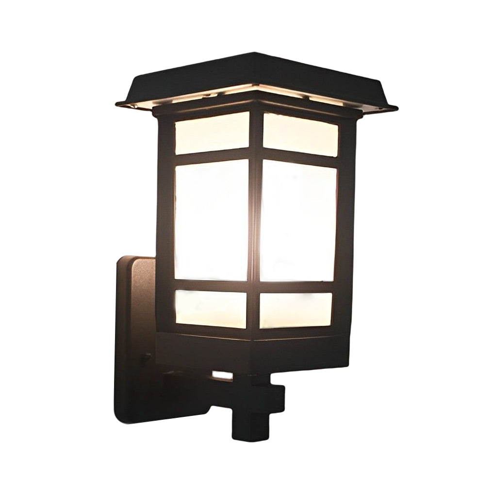 Vintage Waterproof LED Glass Matte Black Retro Wall Lamp – Exterior Lighting