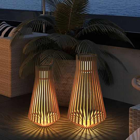 Adjustable Portable Wood Solar LED Outdoor Garden Light