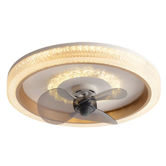 Round 360° Rotatable Stepless Dimming LED Ceiling Fan Light