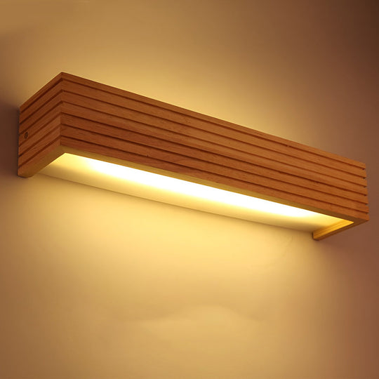 Wood Rectangular Waterproof LED Nordic Wall Sconce