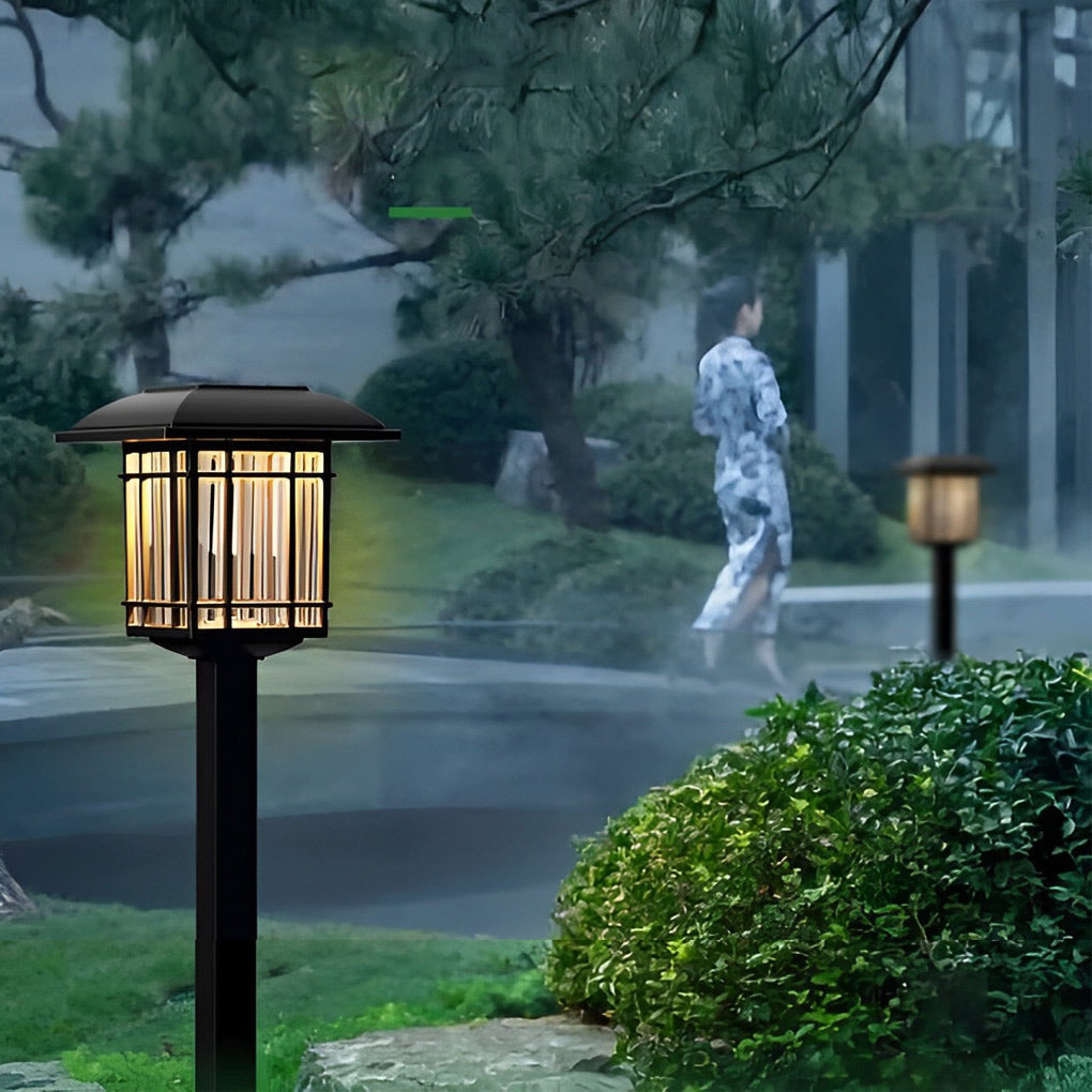 Vintage Modern Solar Square Lawn Lights Waterproof Durable Outdoor Lighting