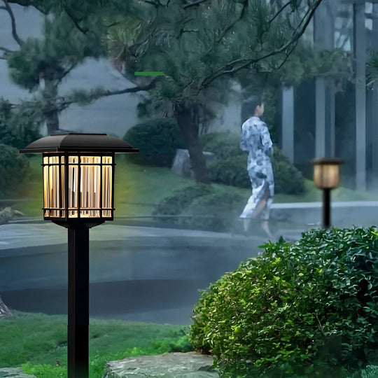Vintage Modern Solar Square Lawn Lights Waterproof Durable Outdoor Lighting