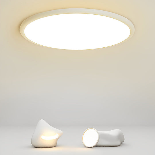 16" Modern LED Geometric Circle Flush Mount Ceiling Light – Black &amp; White Edge
