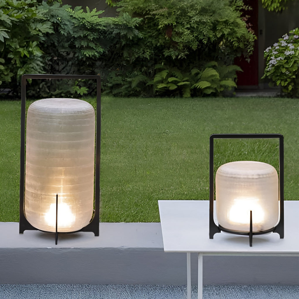 Portable Lantern Shaped Glass Waterproof LED Outdoor Solar Light
