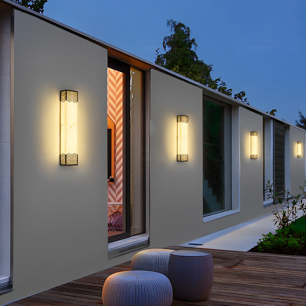 Rectangular Resin LED Waterproof Vintage Outdoor Wall Lamp