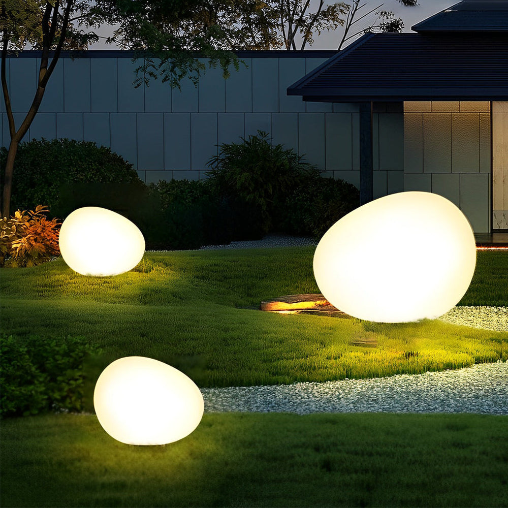 Adjustable LED Cobblestone Outdoor Lamp 3-Color Lighting for Gardens and Lawns