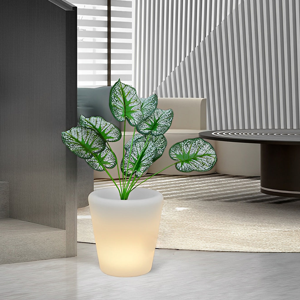 Luminous Flowerpot with RGB Lighting – Solar, Rechargeable &amp; Hardwired Options