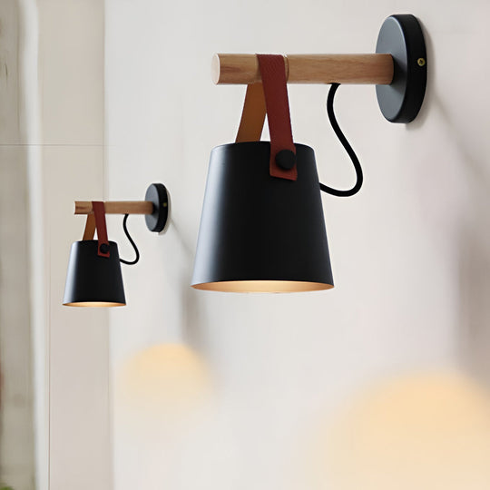 Classic Wood &amp; Metal Nordic Plug-in Wall Sconce
