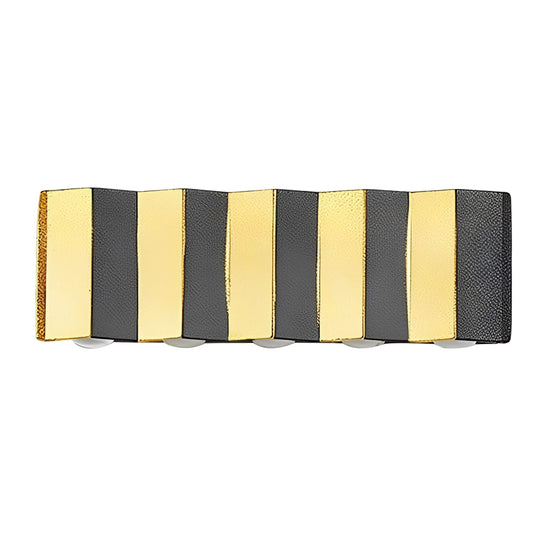 Black &amp; Gold Aluminum LED Outdoor Up Down Wall Light