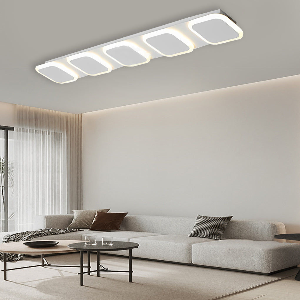 Combination Square Linear LED Flush Mount Ceiling Light