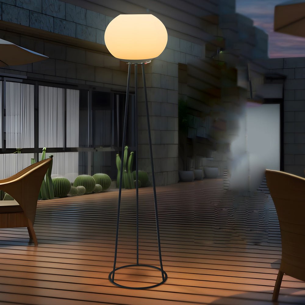 52 Inch Globe LED Outdoor Tripod Floor Lamp