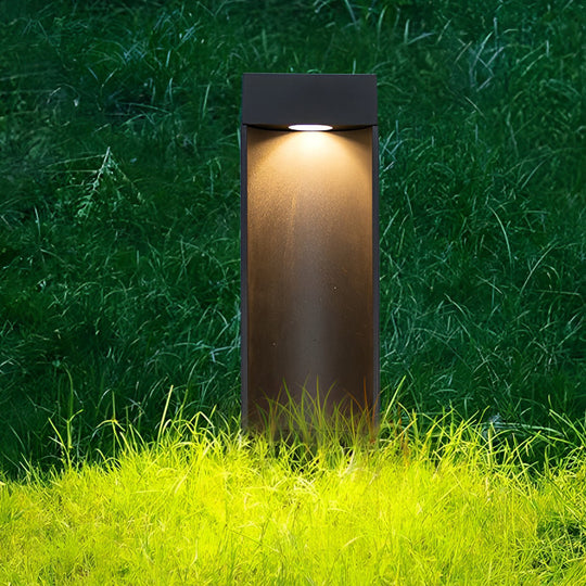Modern 5W LED Black Outdoor Lawn Light with Open Front and Energy Efficient Design