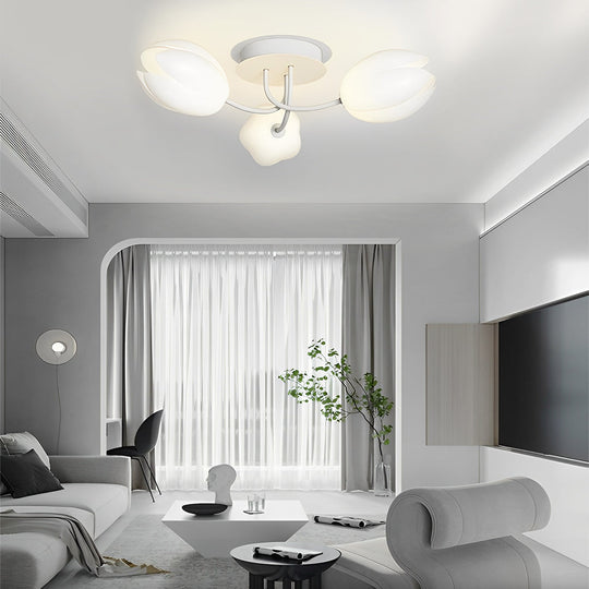 Tulips Flowers G9 14W White Minimalist Ceiling Light Chandelier