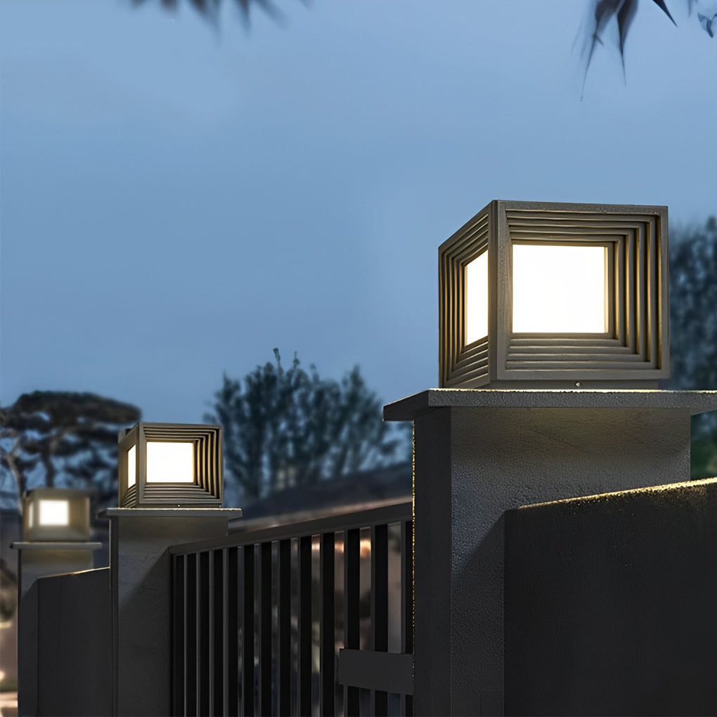 Square Creative Waterproof LED Solar Fence Post Cap Light