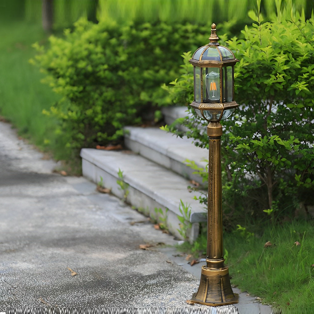 Vintage Golden LED Outdoor Pathway Light European Lawn Lamp