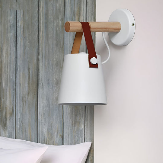 Classic Wood &amp; Metal Nordic Plug-in Wall Sconce