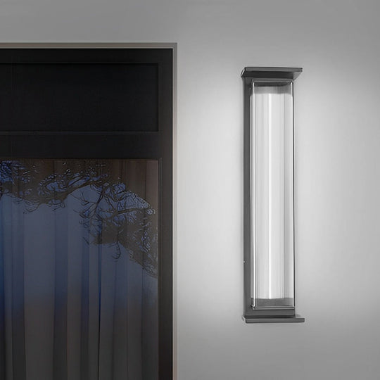 Creative Strip Waterproof Black Modern LED Wall Lamp Outdoor Wall Lights