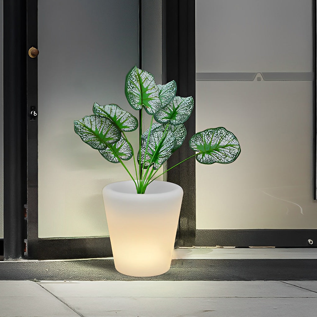 Luminous Flowerpot with RGB Lighting – Solar, Rechargeable &amp; Hardwired Options
