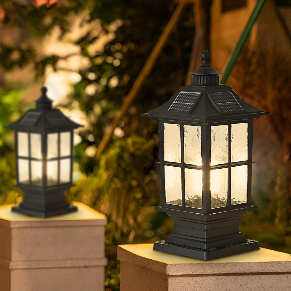 Waterproof Dimming LED Modern Solar Post Caps Light with Remote
