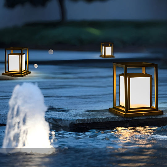Outdoor Waterproof LED Solar Fence Post Lights Modern Pillar Lamp