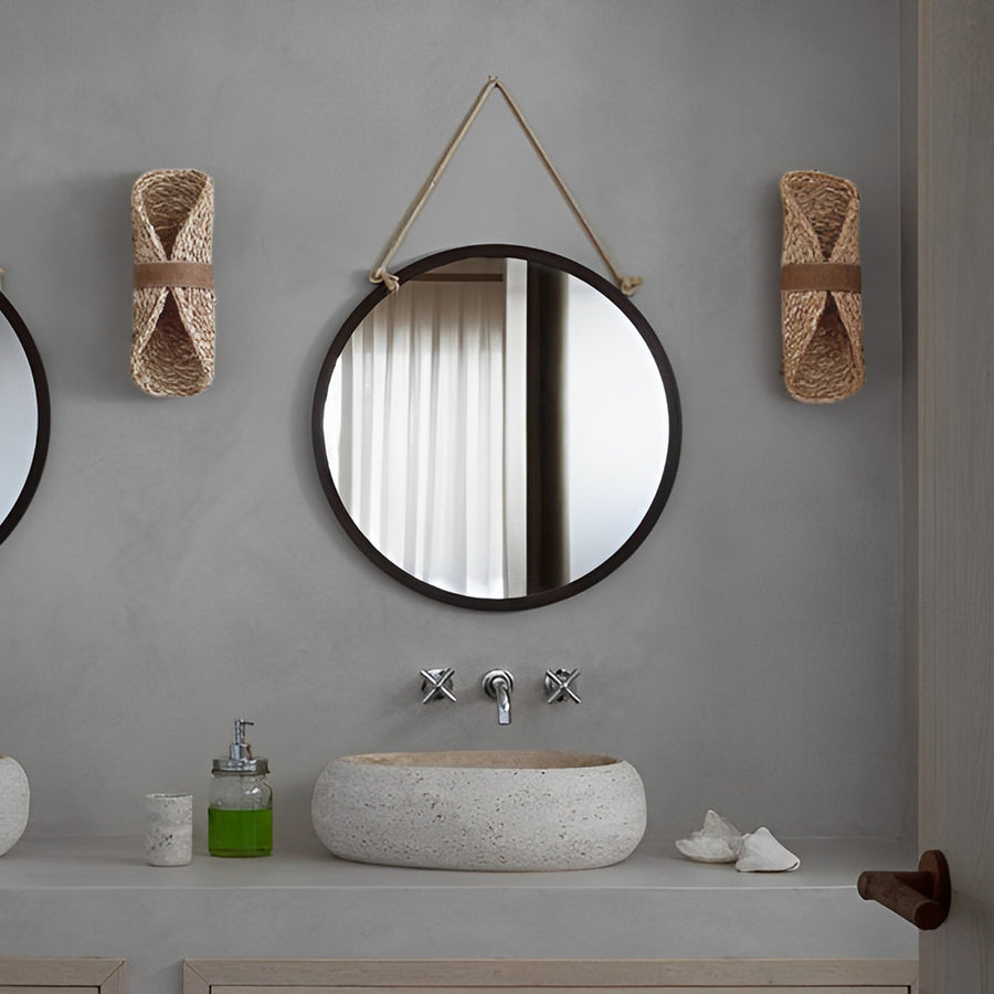 Creative Rattan Wood LED Up and Down Japanese Wall Lamp