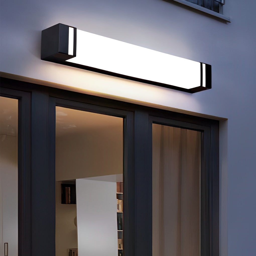 Rectangle Modern Waterproof LED Black Outdoor Wall Lighting