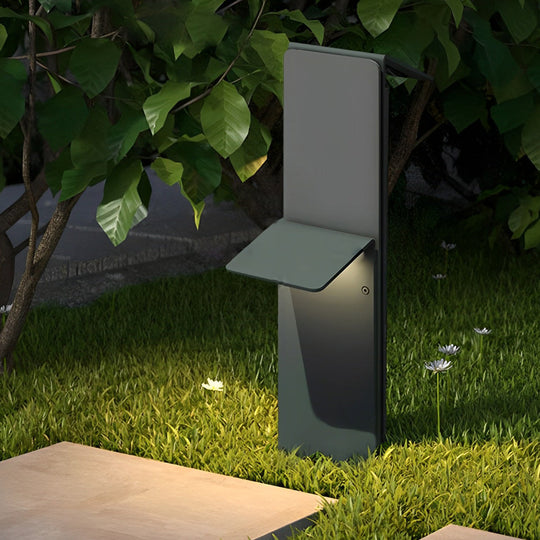 Modern Vertical LED Solar Pathway Lights – Dual Panel Downlighting Design