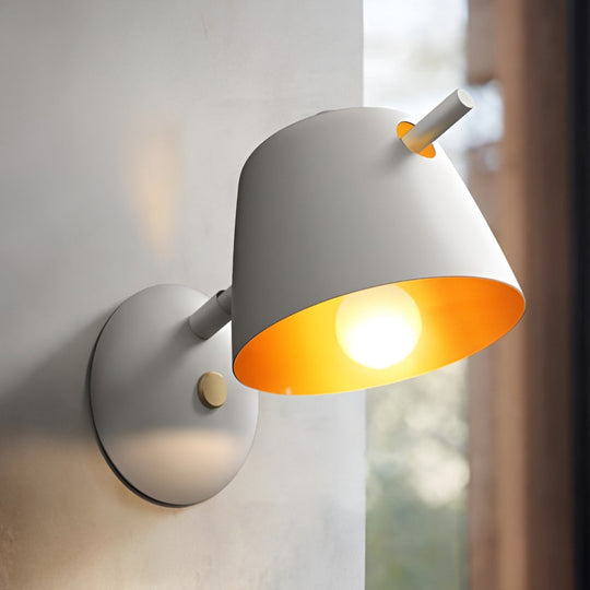 Hat-Style Matte Metal Nordic Wall Sconce