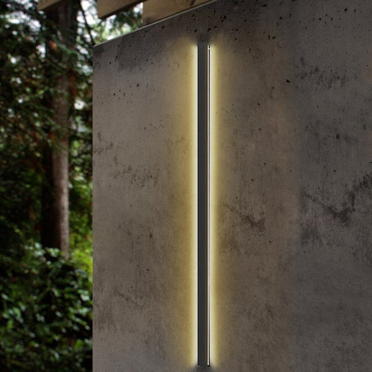 Long Linear LED Waterproof Black Minimalist Outdoor Wall Lights Exterior Lights