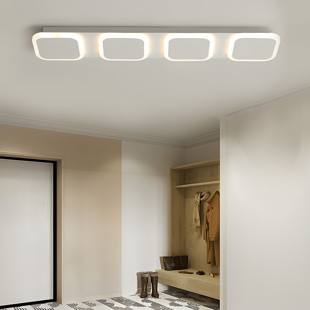 Combination Square Linear LED Flush Mount Ceiling Light