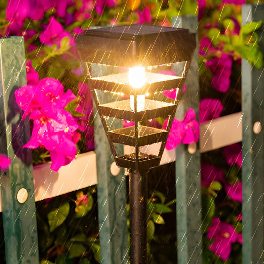 Smart Solar Powered Waterproof LED Outdoor Post Light