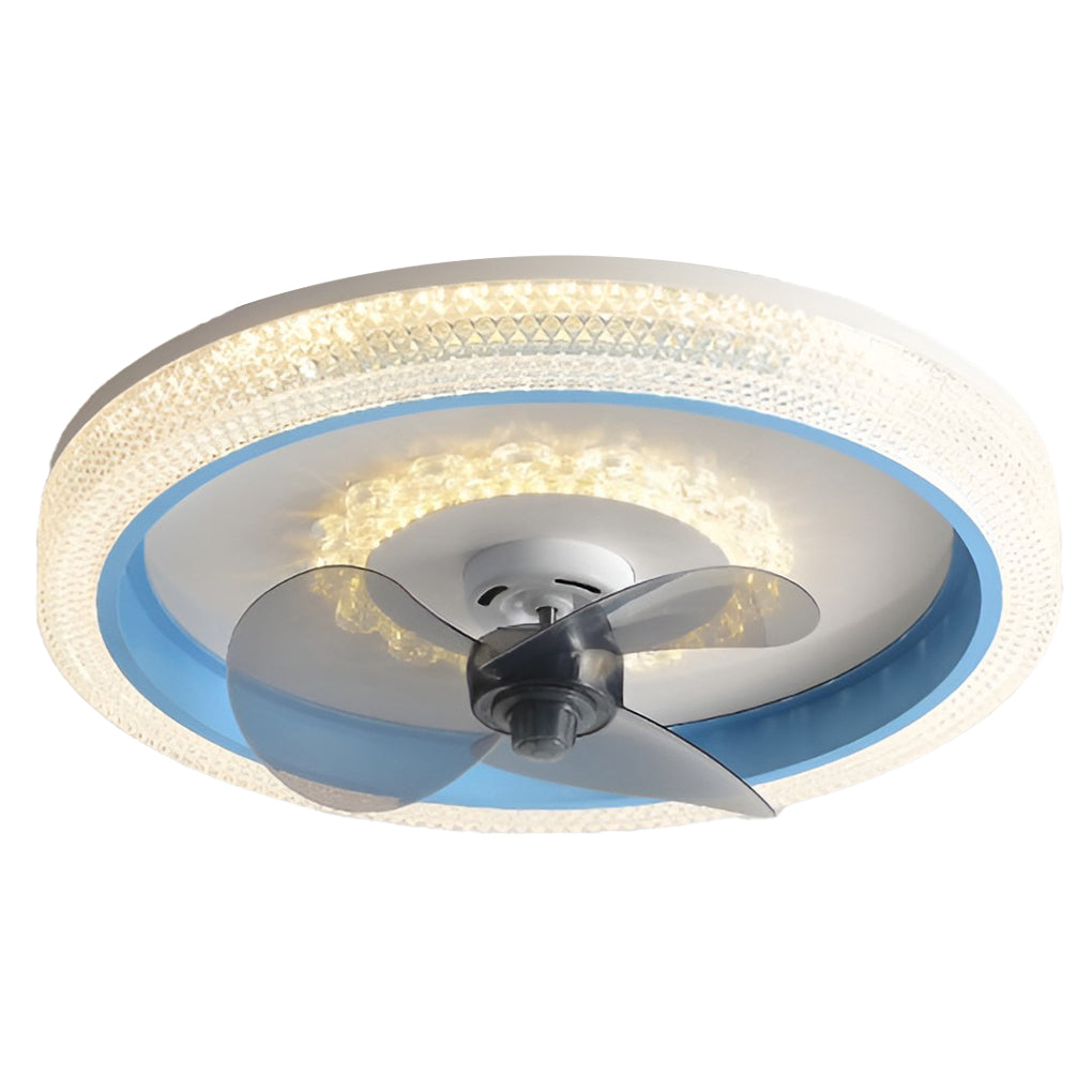 Round 360° Rotatable Stepless Dimming LED Ceiling Fan Light