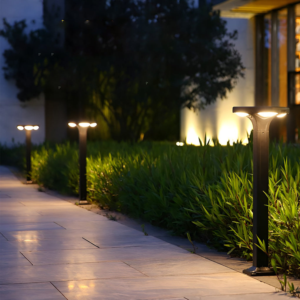 Square LED Outdoor Path Lights with Solar &amp; Wired Options