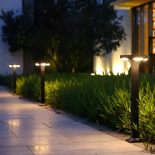 Square LED Outdoor Path Lights with Solar &amp; Wired Options