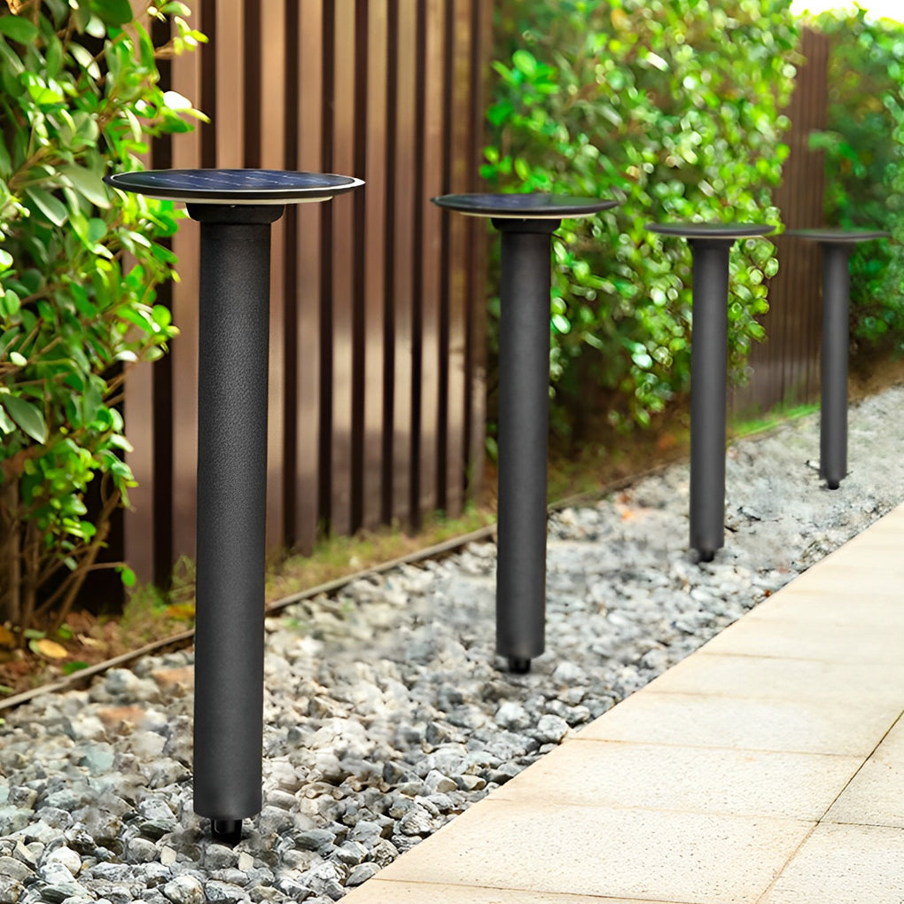 Round LED Solar Garden Light with Intelligent Light-Control &amp; Waterproof Design