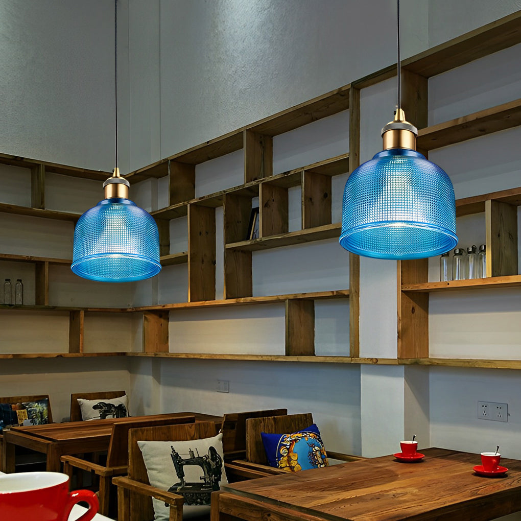 Glass Bowl Shape Electroplated Metal Nordic Creative Pendant Light