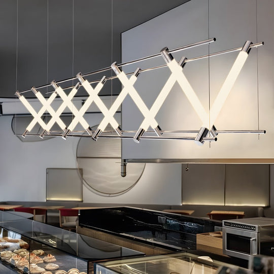 6/12 Light Acrylic Tube Geometric Long Designer LED Island Pendant Light