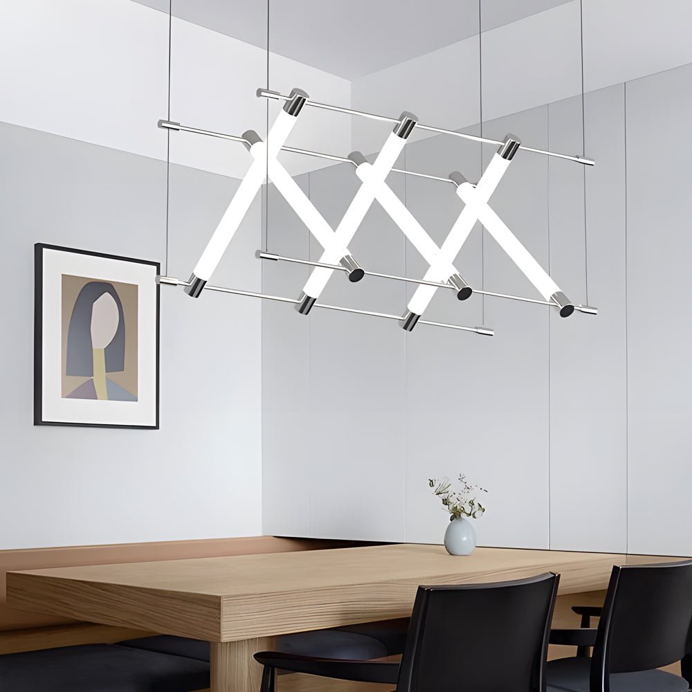 6/12 Light Acrylic Tube Geometric Long Designer LED Island Pendant Light