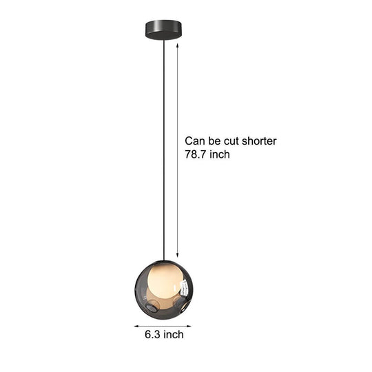 6.3 Inch Glass Bubble LED Modern Pendant Light
