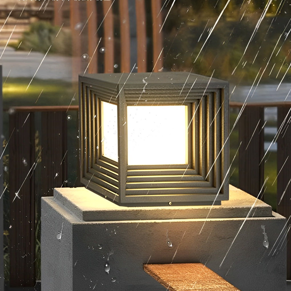 Square Creative Waterproof LED Solar Fence Post Cap Light