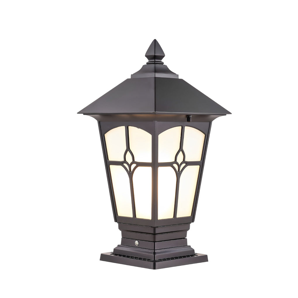 Waterproof Aluminum LED Brown Retro Solar Post Cap Lights Pillar Lamp