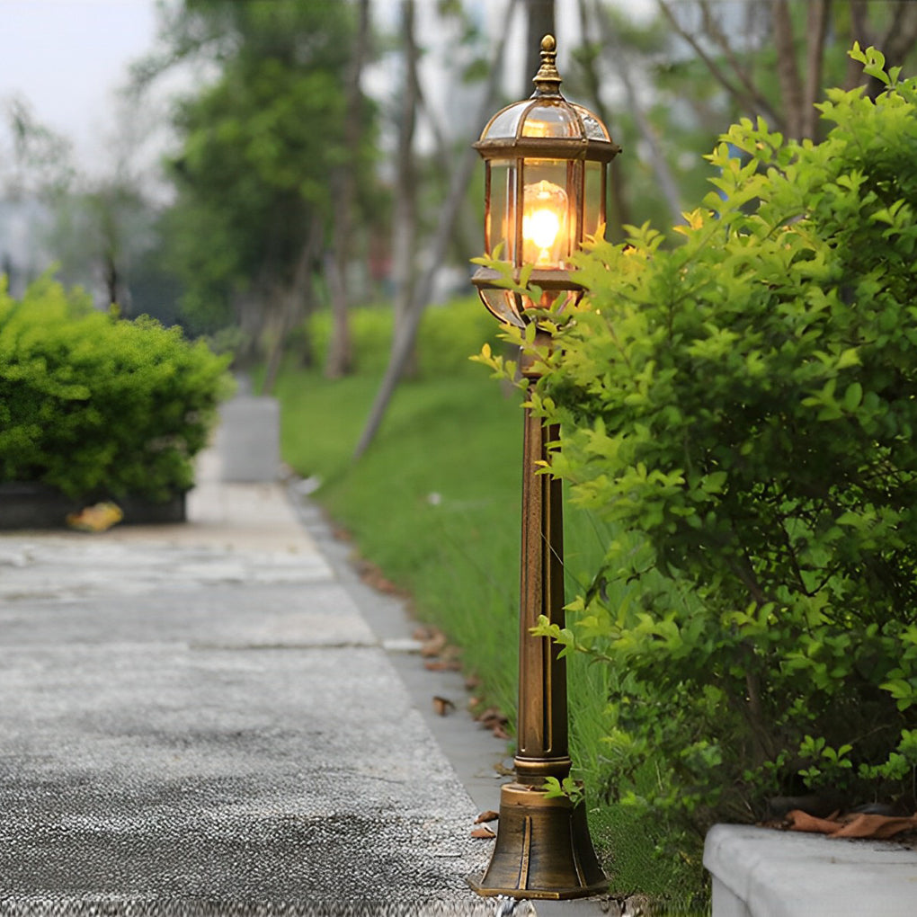 Vintage Golden LED Outdoor Pathway Light European Lawn Lamp