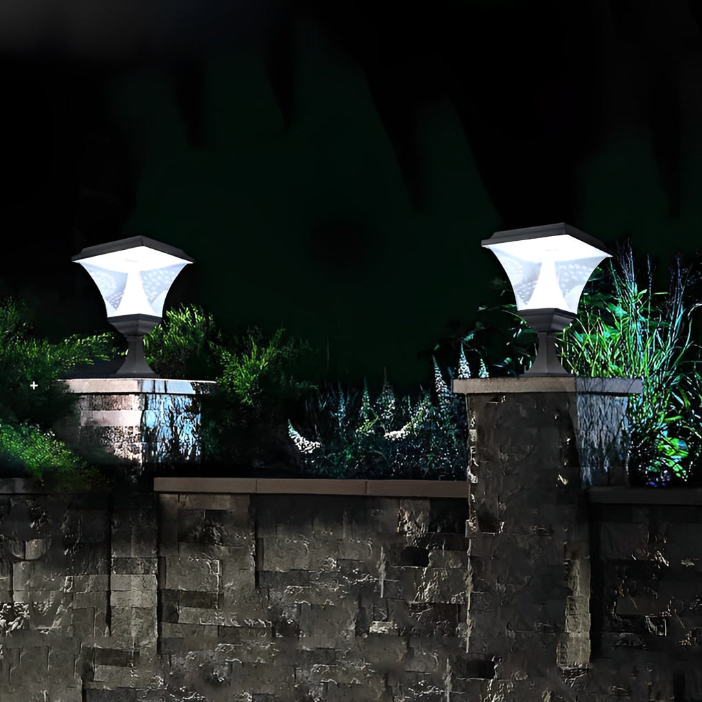 Creative Square Retro LED Solar Fence Post Light Waterproof Outdoor