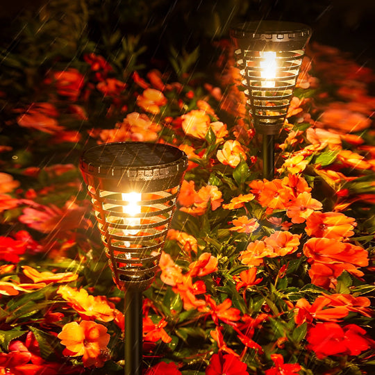 Open Multi-Ring Cone Shape Solar LED Garden Pathway Lights