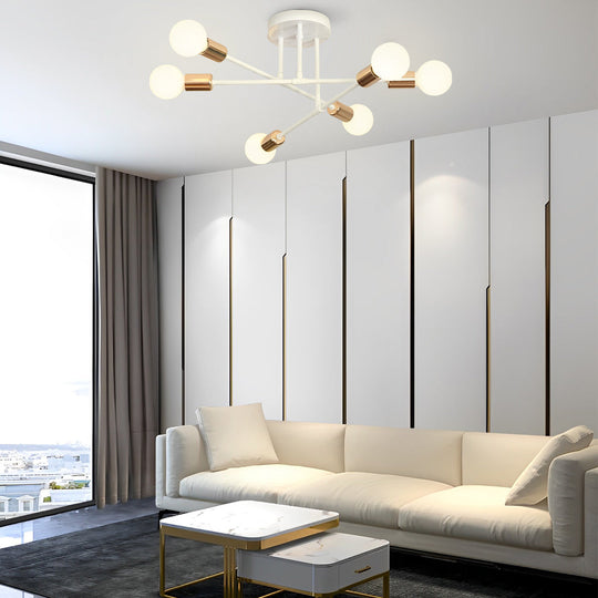 Elegant 6 Light Flush Mount LED Ceiling Light with E26 E27 Base