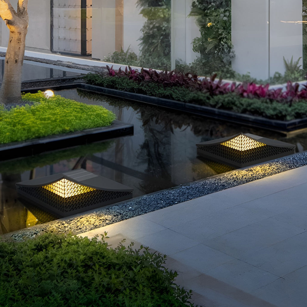 Industrial Solar LED Garden Light with Mesh Design