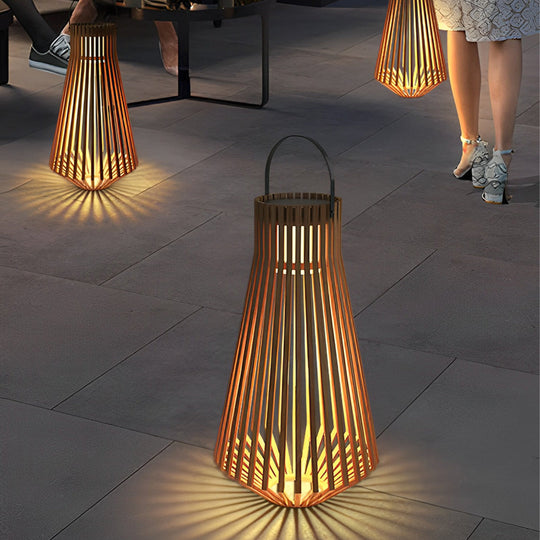 Adjustable Portable Wood Solar LED Outdoor Garden Light